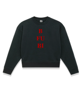 1 black Cropped Sweatshirt red B FU BI #color_black