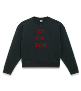 1 black Cropped Sweatshirt red ES CK TCH #color_black