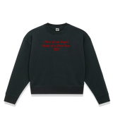 1 black Cropped Sweatshirt red Face of an Angel Body of a Porn Star #color_black