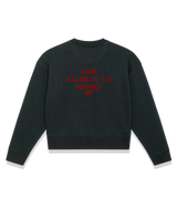 1 black Cropped Sweatshirt red I AM ALLERGIC TO PEOPLE #color_black