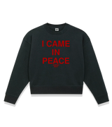 1 black Cropped Sweatshirt red I CAME IN PEACE #color_black