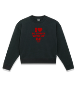 1 black Cropped Sweatshirt red I love TO GOSSIP WITH MY BF #color_black