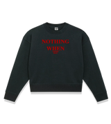 1 black Cropped Sweatshirt red NOTHING WHEN #color_black
