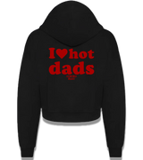1 black Cropped Zip Hoodie red I love hot dads #color_black