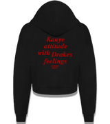 1 black Cropped Zip Hoodie red Kanye attitude with Drake's feelings #color_black