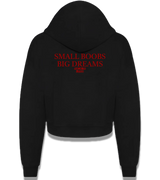 1 black Cropped Zip Hoodie red SMALL BOOBS BIG DREAMS #color_black