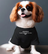 1 black Pet T-Shirt white FRAGILE handle with care (or wine) #color_black