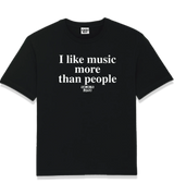 1 black T-Shirt white I like music more than people #color_black