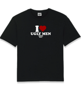 1 black T-Shirt white I love UGLY MEN #color_black