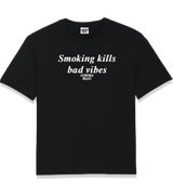 1 black T-Shirt white Smoking kills bad vibes #color_black