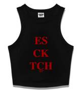 1 black Tank Crop Top red ES CK TCH #color_black