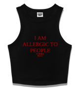 1 black Tank Crop Top red I AM ALLERGIC TO PEOPLE #color_black