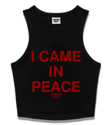 1 black Tank Crop Top red I CAME IN PEACE #color_black
