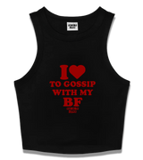 1 black Tank Crop Top red I love TO GOSSIP WITH MY BF #color_black