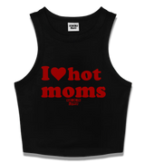 1 black Tank Crop Top red I love hot moms #color_black