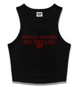 1 black Tank Crop Top red SMALL BOOBS BIG DREAMS #color_black
