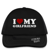 1 black Trucker Hat white I LOVE MY GIRLFRIEND #color_black