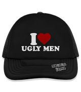 1 black Trucker Hat white I love UGLY MEN #color_black