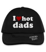 1 black Trucker Hat white I love hot dads #color_black