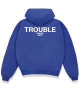 1 blue Boxy Hoodie white TROUBLE #color_blue
