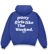 1 blue Boxy Hoodie white pretty girls like The Weeknd #color_blue