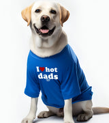 1 blue Pet T-Shirt white I love hot dads #color_blue