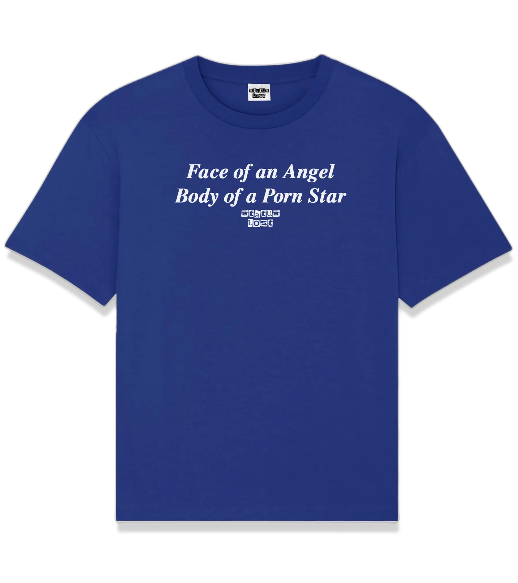 "FACE OF AN ANGEL BODY OF A PORN STAR" T Shirt Status Lost