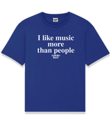 1 blue T-Shirt white I like music more than people #color_blue
