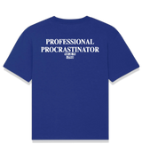 1 blue T-Shirt white PROFESSIONAL PROCRASTINATOR #color_blue