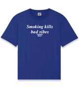 1 blue T-Shirt white Smoking kills bad vibes #color_blue