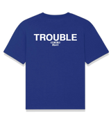 1 blue T-Shirt white TROUBLE #color_blue
