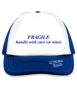 1 blue Trucker Hat blue FRAGILE handle with care (or wine) #color_blue