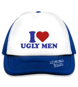 1 blue Trucker Hat blue I love UGLY MEN #color_blue
