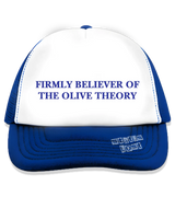 1 blue Trucker Hat blue firmly believer of the olive theory #color_blue