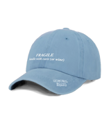 1 blue Vintage Cap white FRAGILE handle with care (or wine) #color_blue