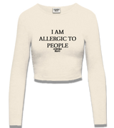1 cream Cropped Longsleeve black I AM ALLERGIC TO PEOPLE #color_cream