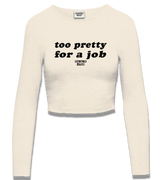 1 cream Cropped Longsleeve black too pretty for a job #color_cream