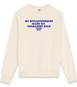 1 cream Sweatshirt blue MY SITUATIONSHIPS MADE MY THERAPIST RICH #color_cream