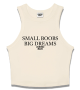 1 cream Tank Crop Top black SMALL BOOBS BIG DREAMS #color_cream