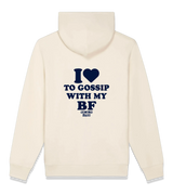 1 cream Zip Hoodie navyblue I love TO GOSSIP WITH MY BF #color_cream