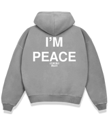 1 grey Boxy Hoodie white I'M PEACE #color_grey