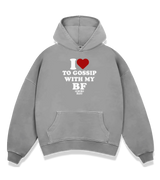 1 grey Boxy Hoodie white I love TO GOSSIP WITH MY BF #color_grey