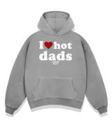 1 grey Boxy Hoodie white I love hot dads #color_grey