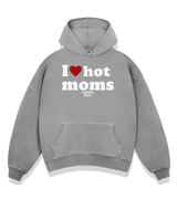 1 grey Boxy Hoodie white I love hot moms #color_grey