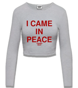 1 grey Cropped Longsleeve red I CAME IN PEACE #color_grey