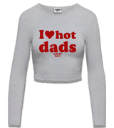 1 grey Cropped Longsleeve red I love hot dads #color_grey