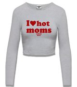 1 grey Cropped Longsleeve red I love hot moms #color_grey