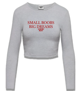 1 grey Cropped Longsleeve red SMALL BOOBS BIG DREAMS #color_grey