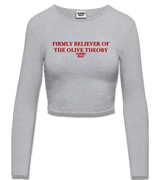 1 grey Cropped Longsleeve red firmly believer of the olive theory #color_grey