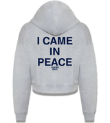 1 grey Cropped Zip Hoodie navyblue I CAME IN PEACE #color_grey